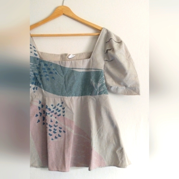 BAYO Cotton/Linen Boho Fairycore Cottagecore Tribal Pattern Blouse XXL - Picture 3 of 4